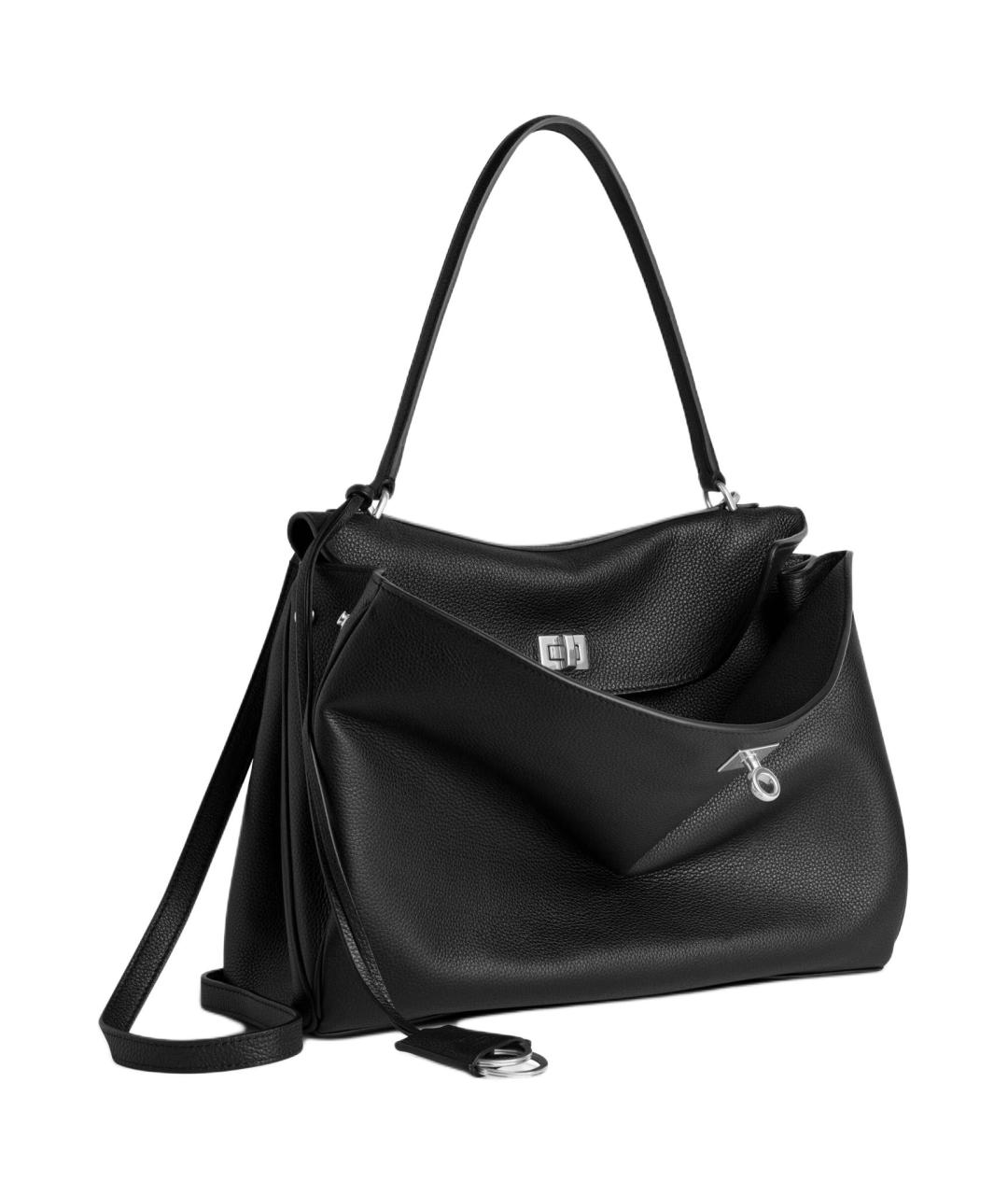 BALENCIAGA Черная кожаная сумка через плечо, фото 3