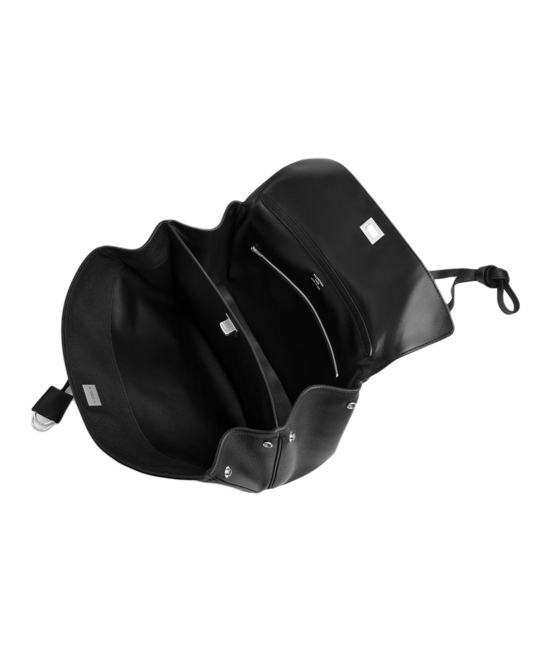 BALENCIAGA Черная кожаная сумка через плечо, фото 5