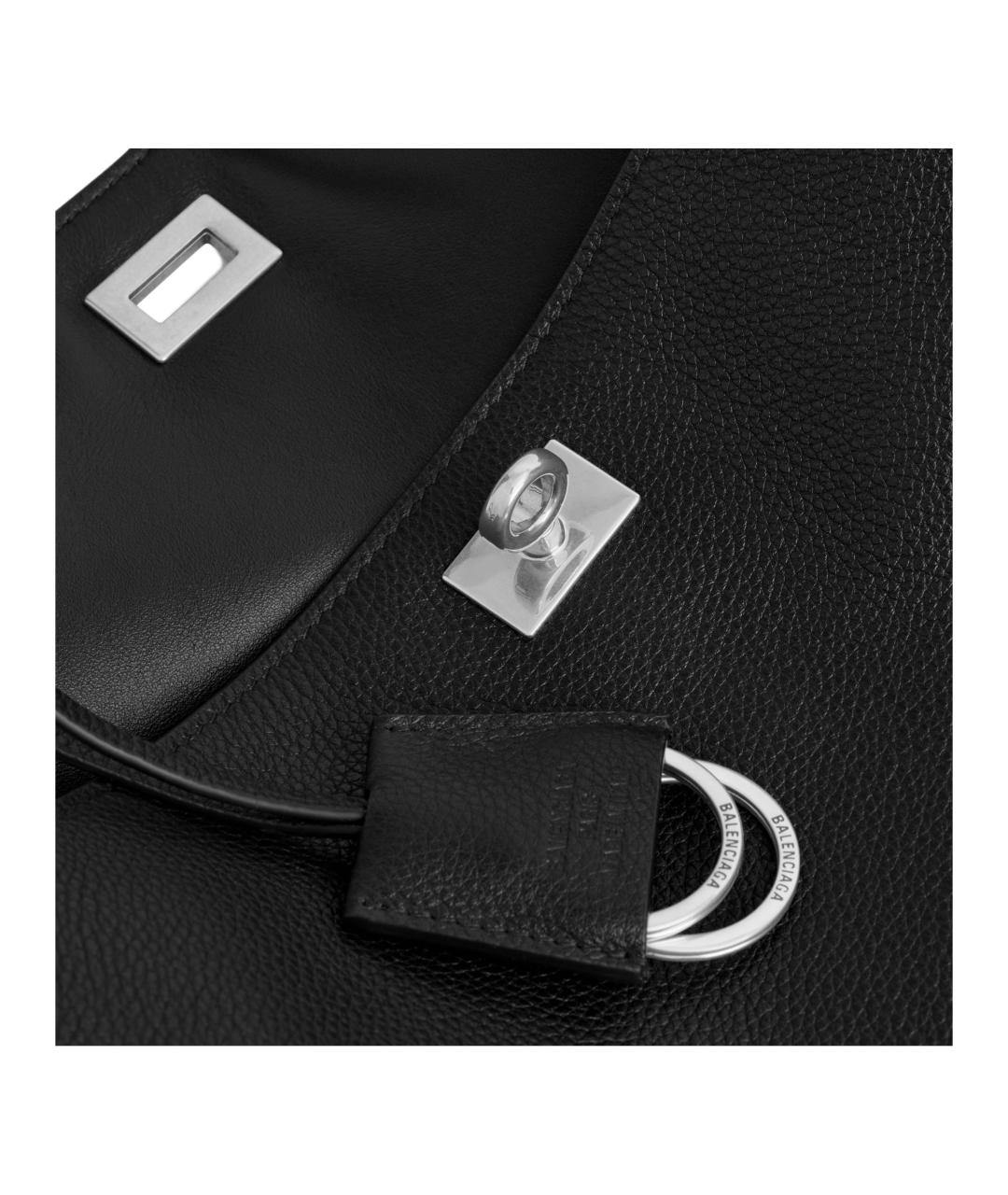 BALENCIAGA Черная кожаная сумка через плечо, фото 6