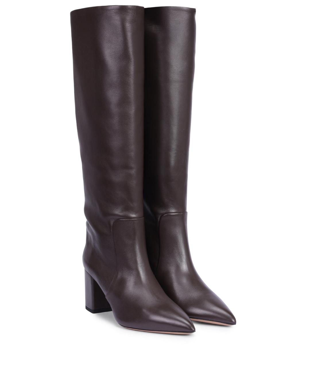 PARIS TEXAS Коричневые кожаные сапоги, фото 2