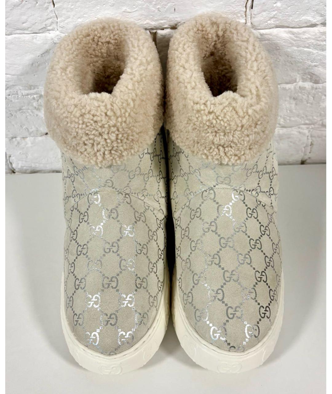 GUCCI Бежевые замшевые сапоги, фото 2