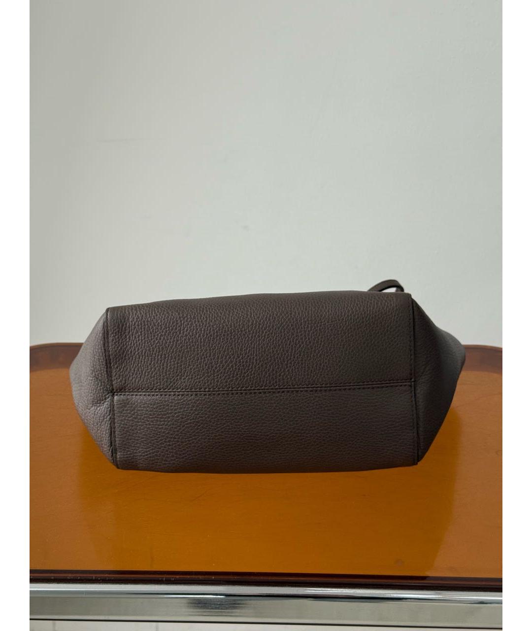 GUCCI Серая кожаная сумка тоут, фото 5