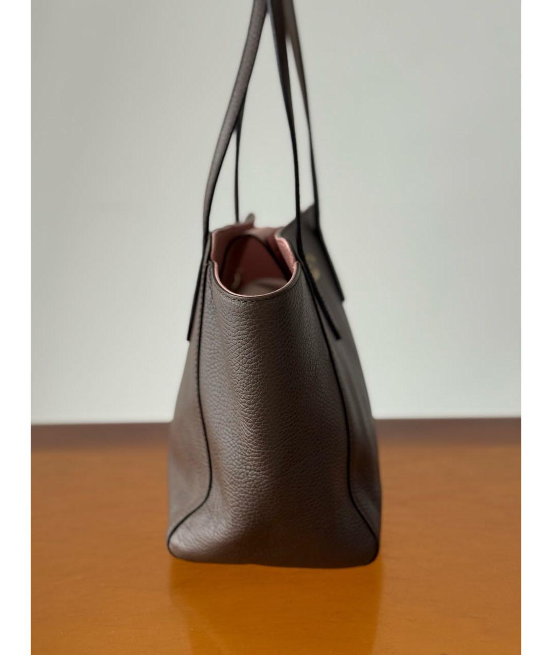 GUCCI Серая кожаная сумка тоут, фото 3