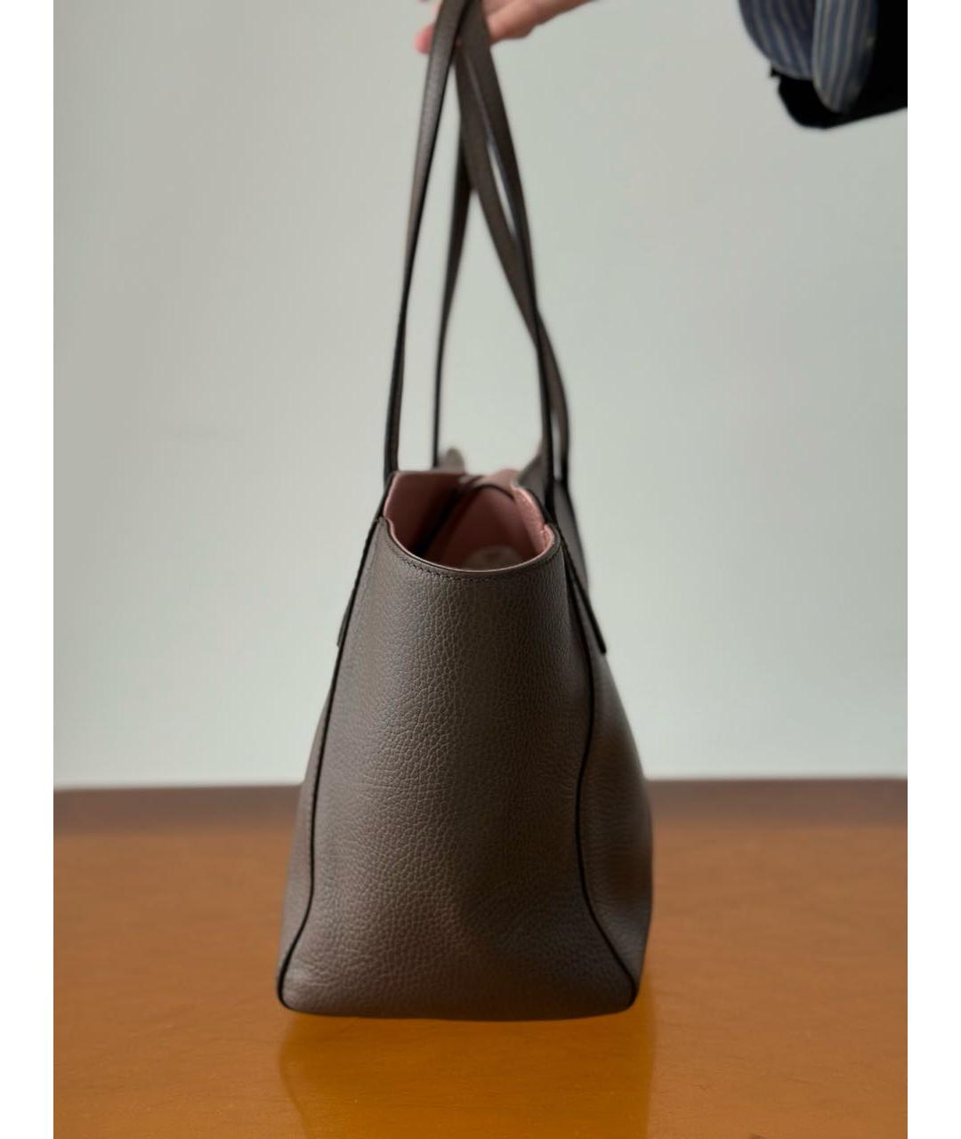 GUCCI Серая кожаная сумка тоут, фото 4