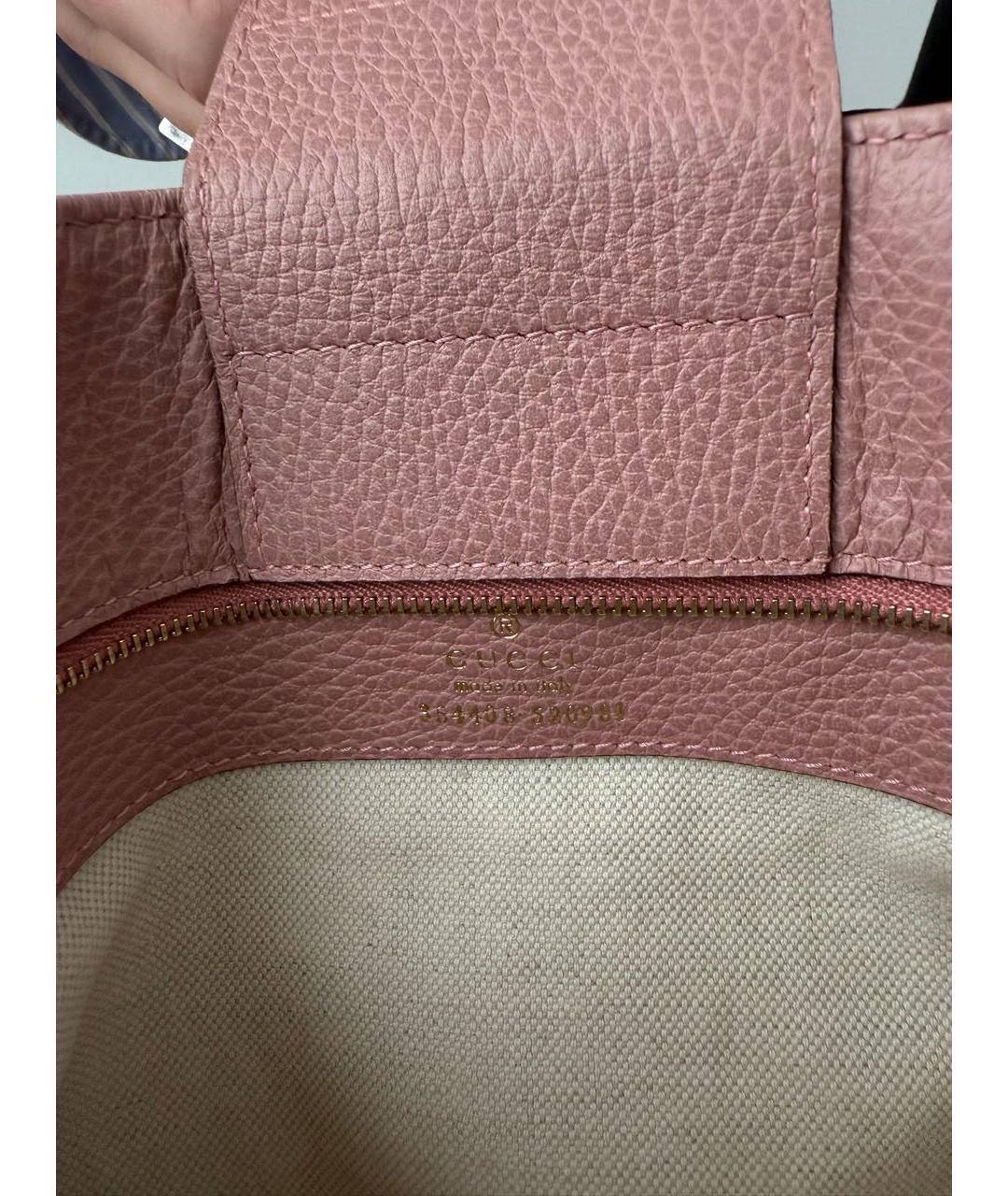 GUCCI Серая кожаная сумка тоут, фото 7