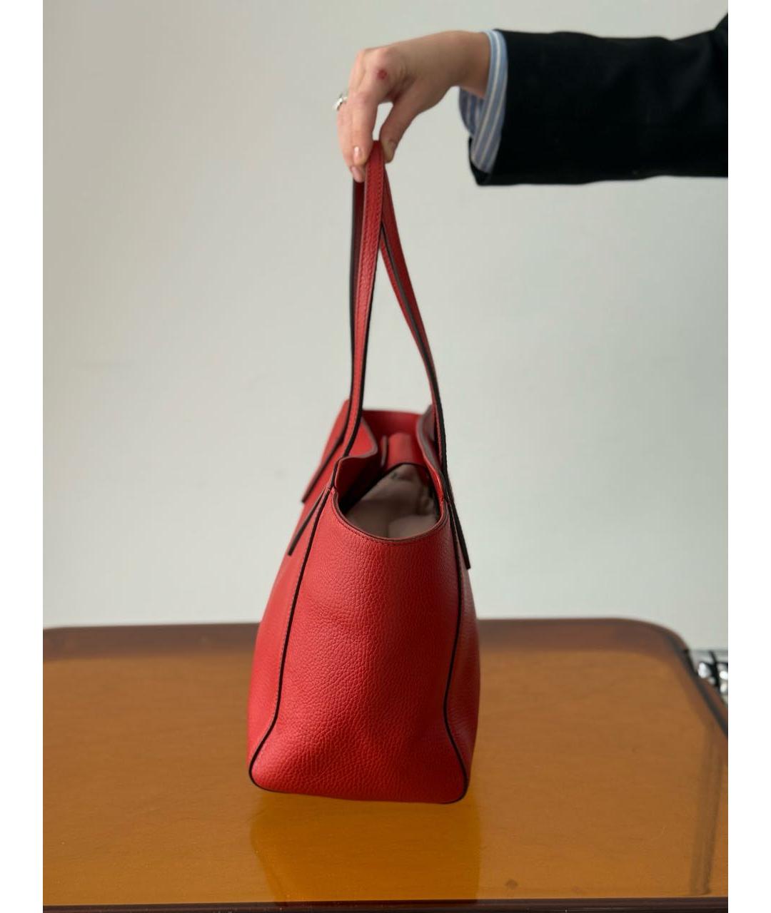 GUCCI Красная кожаная сумка тоут, фото 4