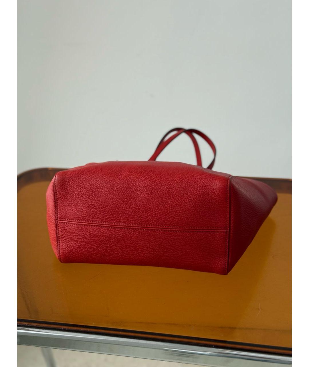 GUCCI Красная кожаная сумка тоут, фото 5