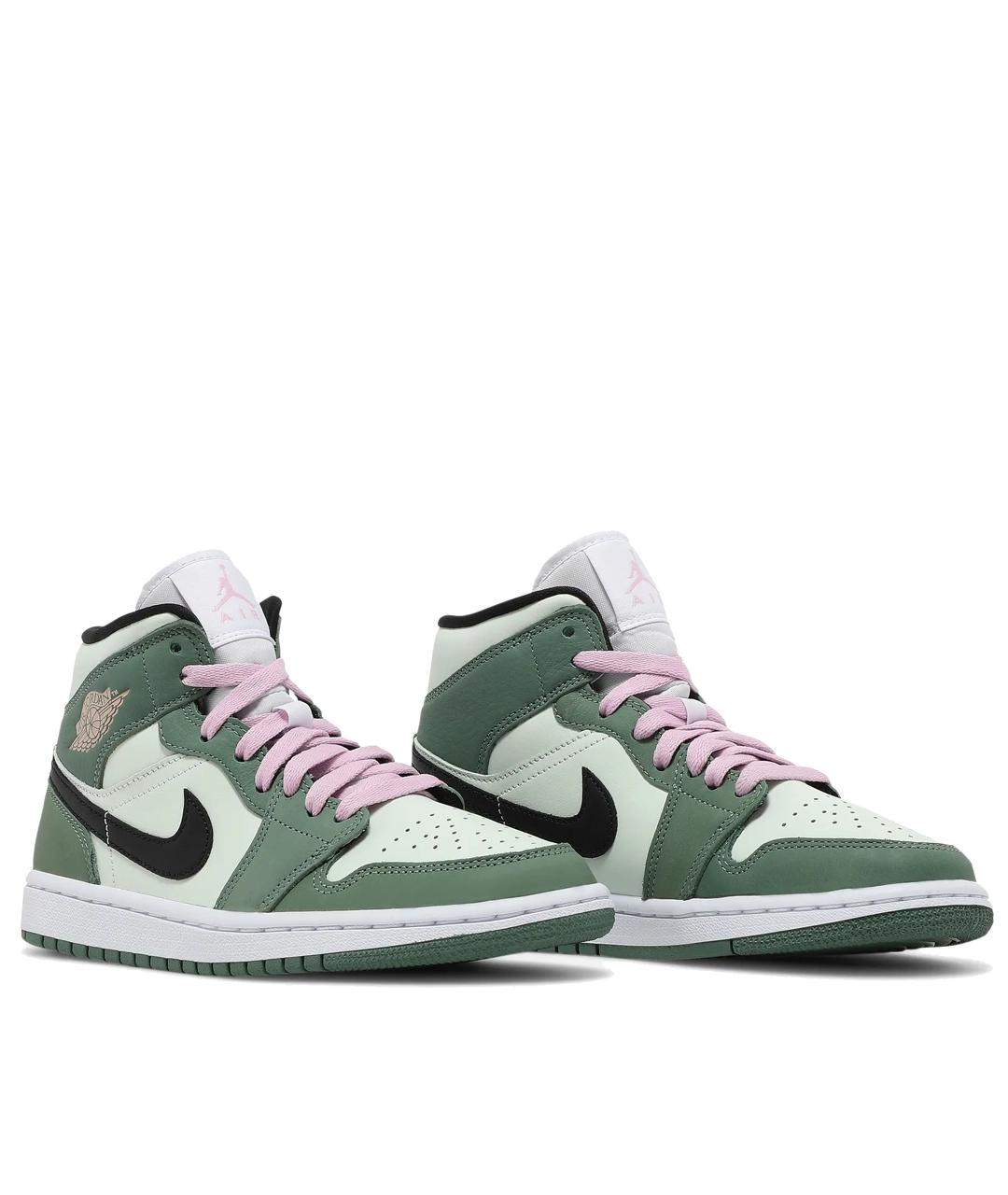 JORDAN Зеленые кожаные кроссовки, фото 2