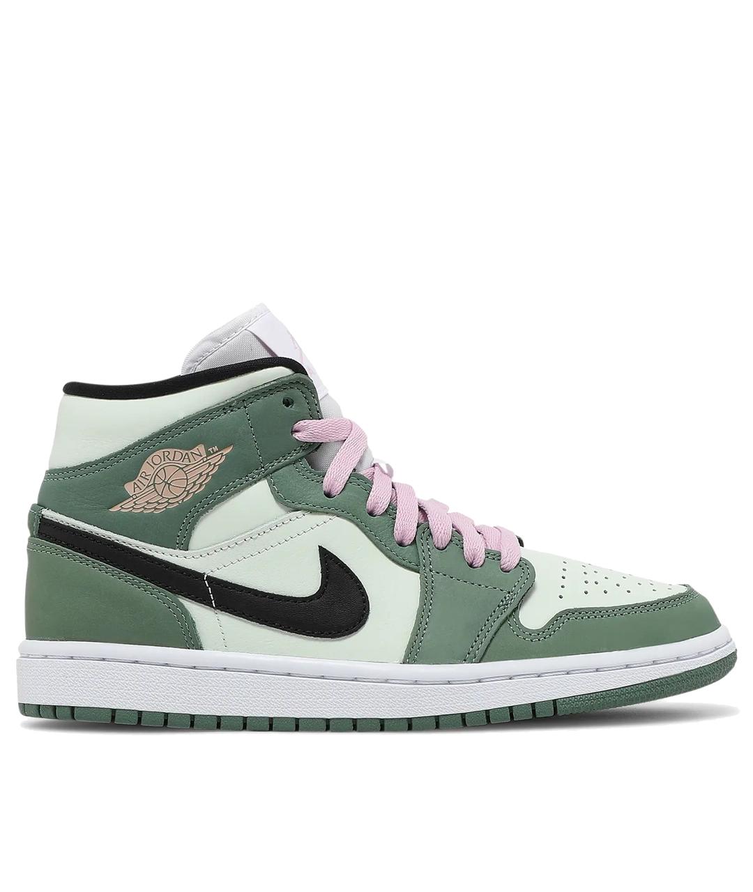 JORDAN Зеленые кожаные кроссовки, фото 1