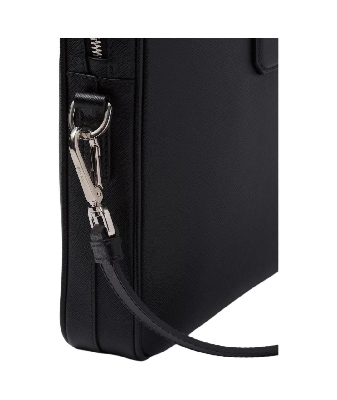 PRADA Черный кожаный портфель, фото 5