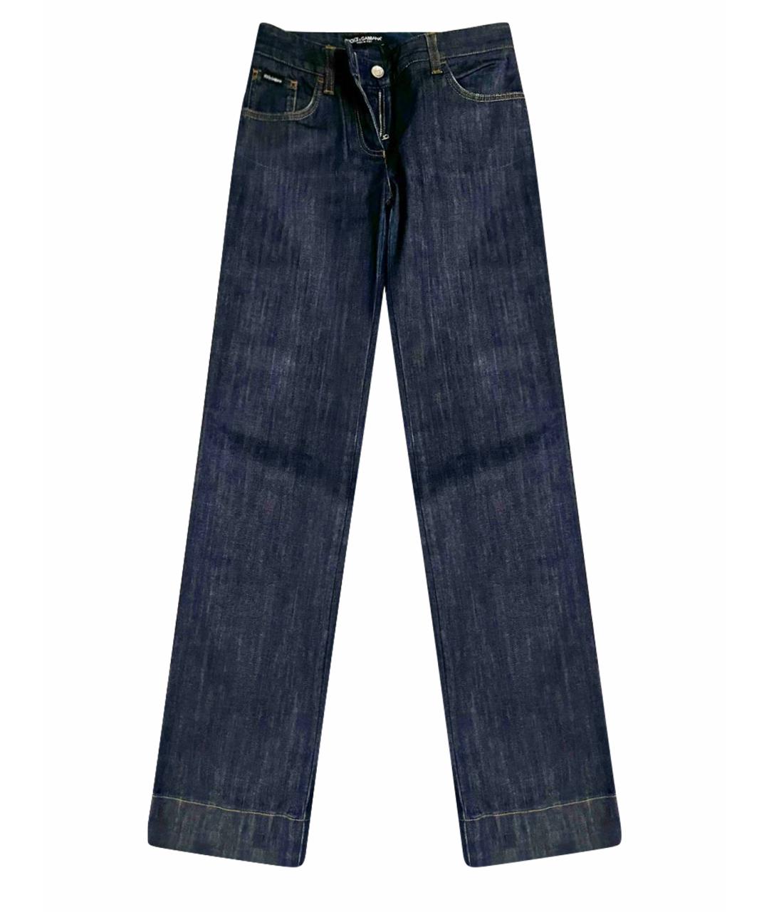 DOLCE&GABBANA Синие хлопковые джинсы слим, фото 1