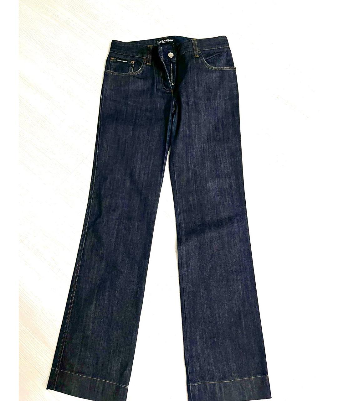 DOLCE&GABBANA Синие хлопковые джинсы слим, фото 5