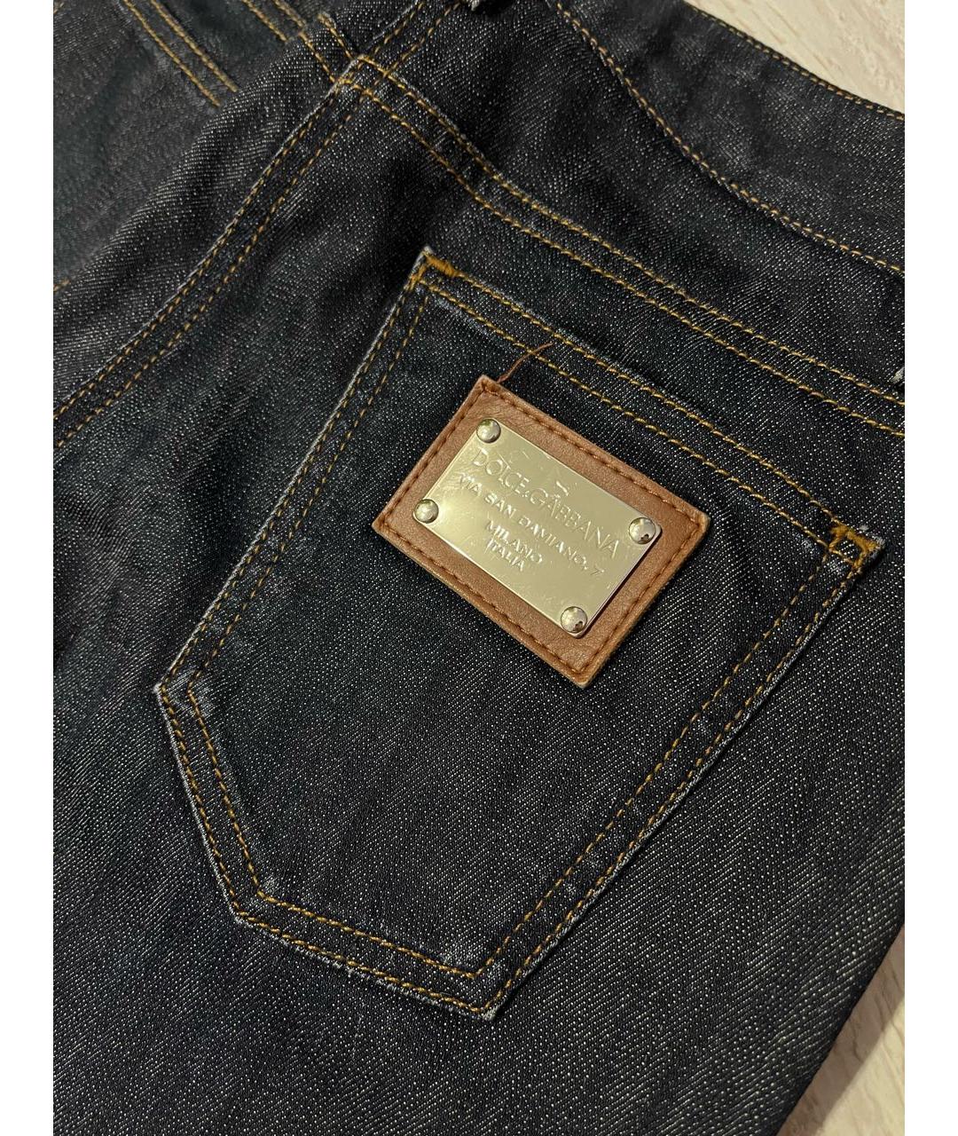 DOLCE&GABBANA Синие хлопковые джинсы слим, фото 3