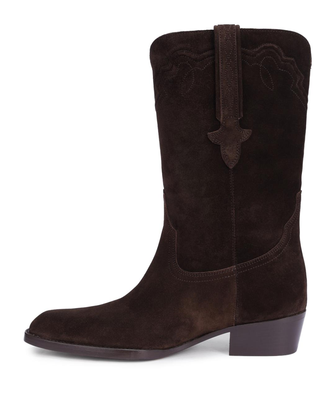 PARIS TEXAS Коричневые замшевые полусапоги, фото 3