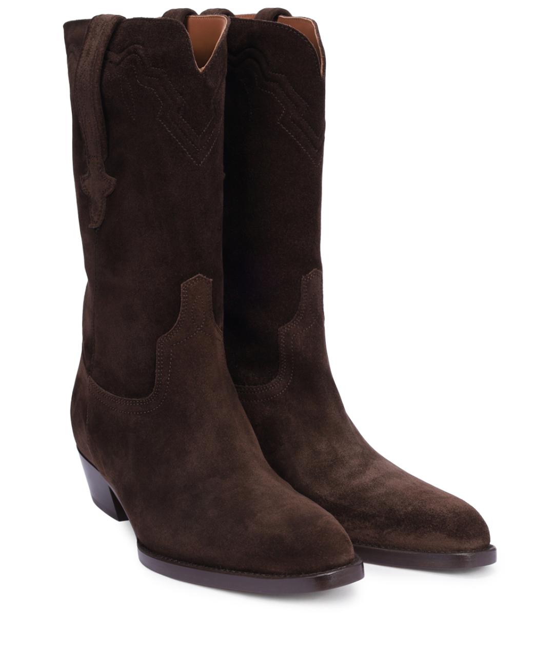 PARIS TEXAS Коричневые замшевые полусапоги, фото 2