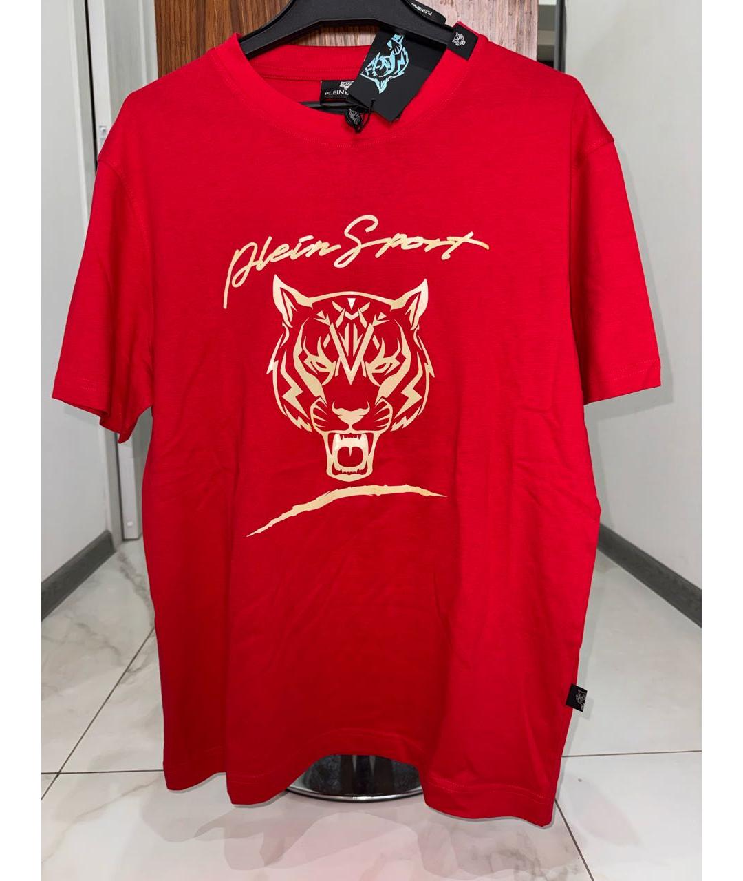 PHILIPP PLEIN Красная хлопковая футболка, фото 9