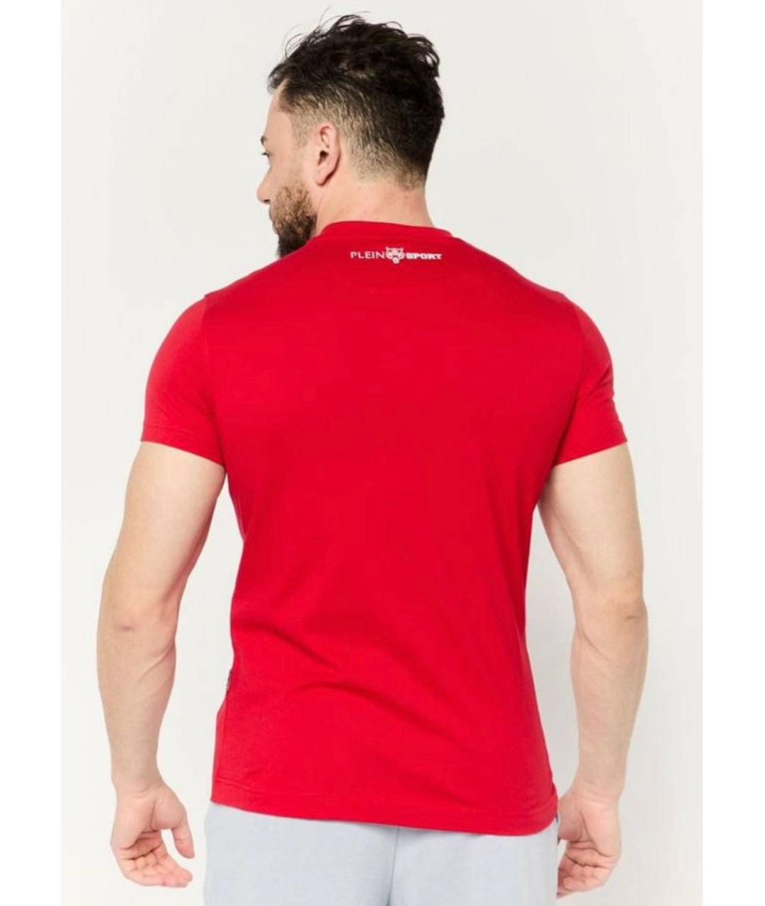PHILIPP PLEIN Красная хлопковая футболка, фото 8