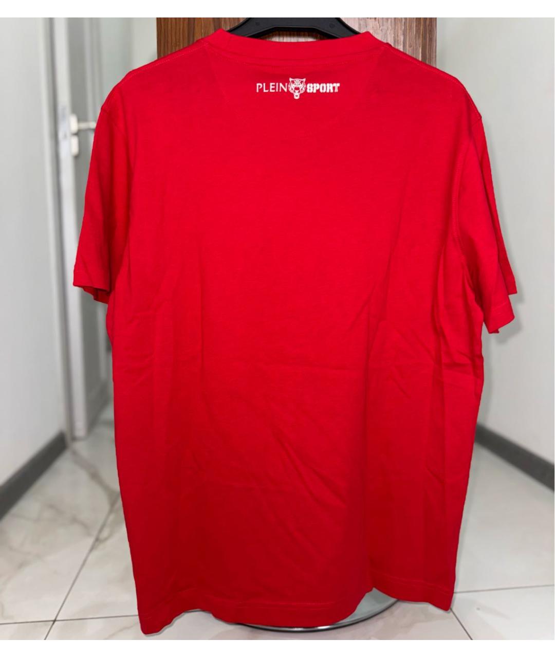 PHILIPP PLEIN Красная хлопковая футболка, фото 2