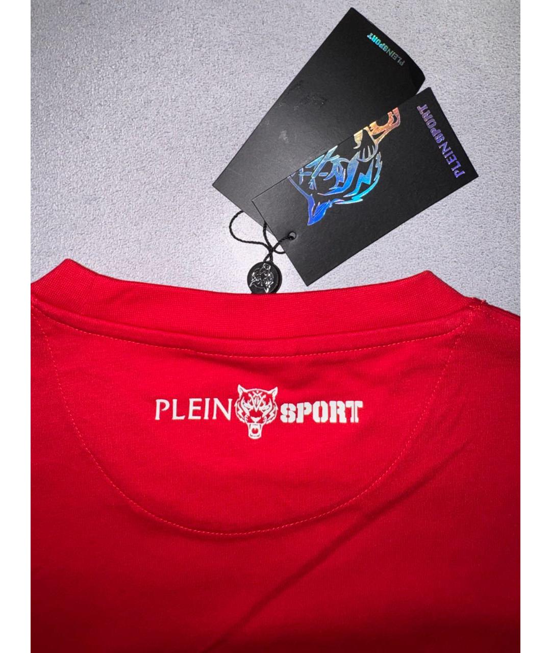 PHILIPP PLEIN Красная хлопковая футболка, фото 4