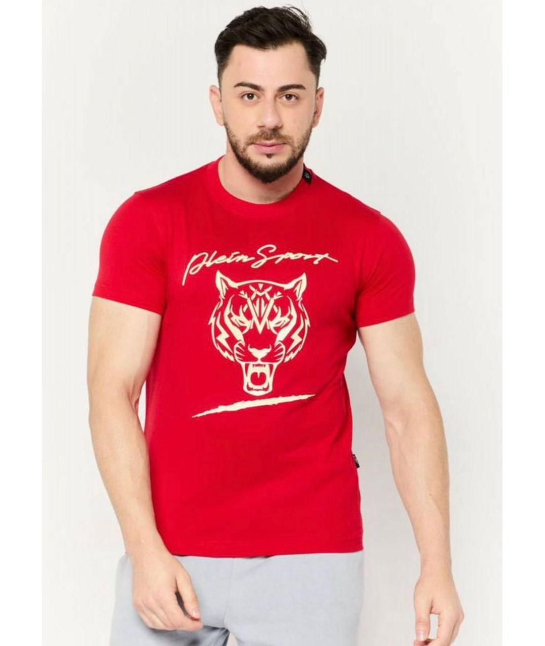 PHILIPP PLEIN Красная хлопковая футболка, фото 6