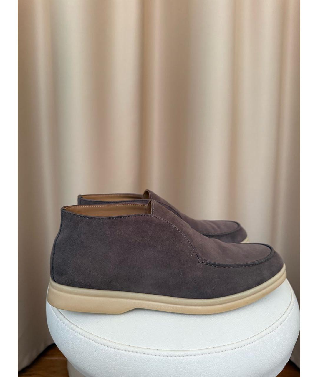 LORO PIANA Коричневые замшевые лоферы, фото 5