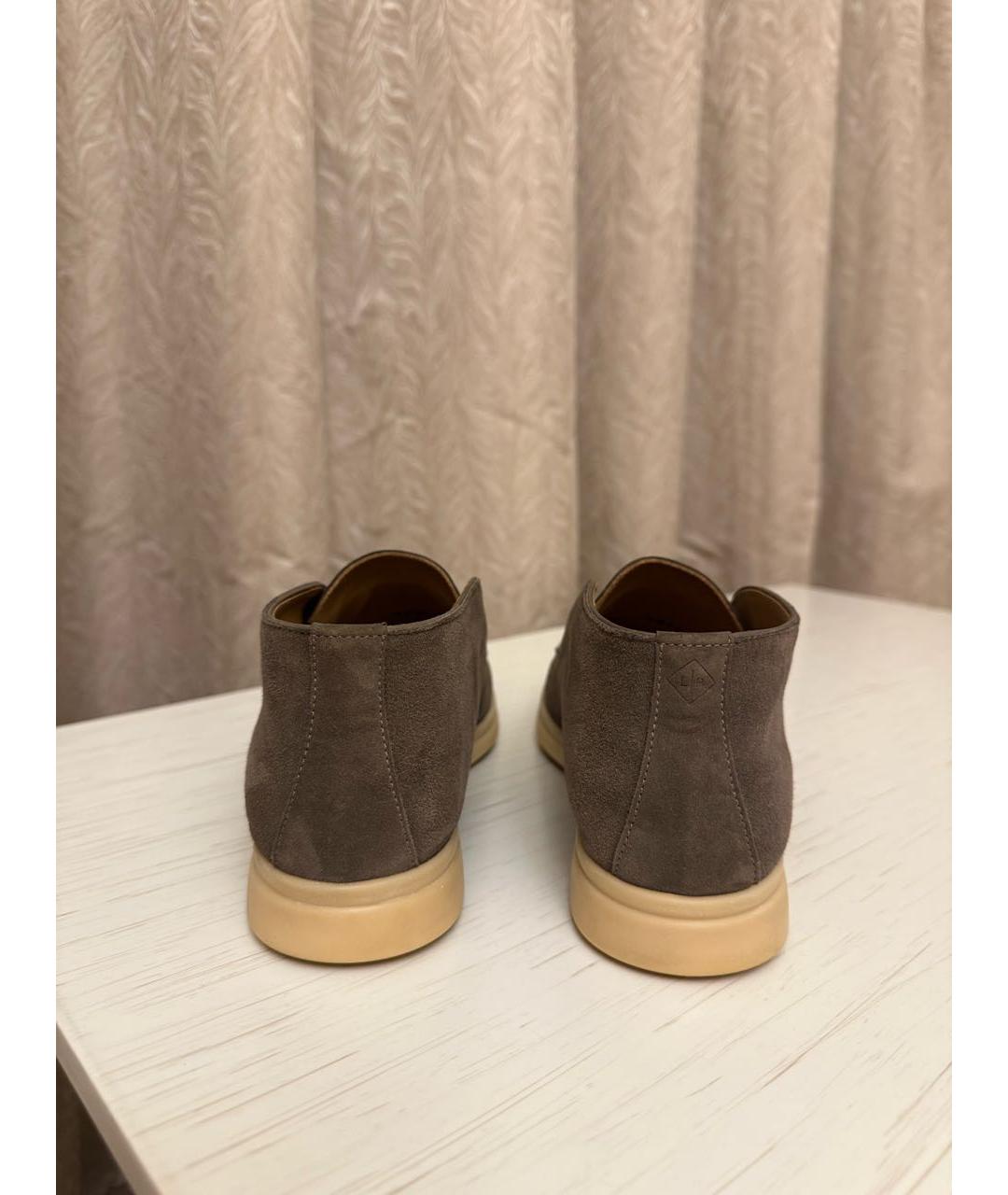 LORO PIANA Коричневые замшевые лоферы, фото 4