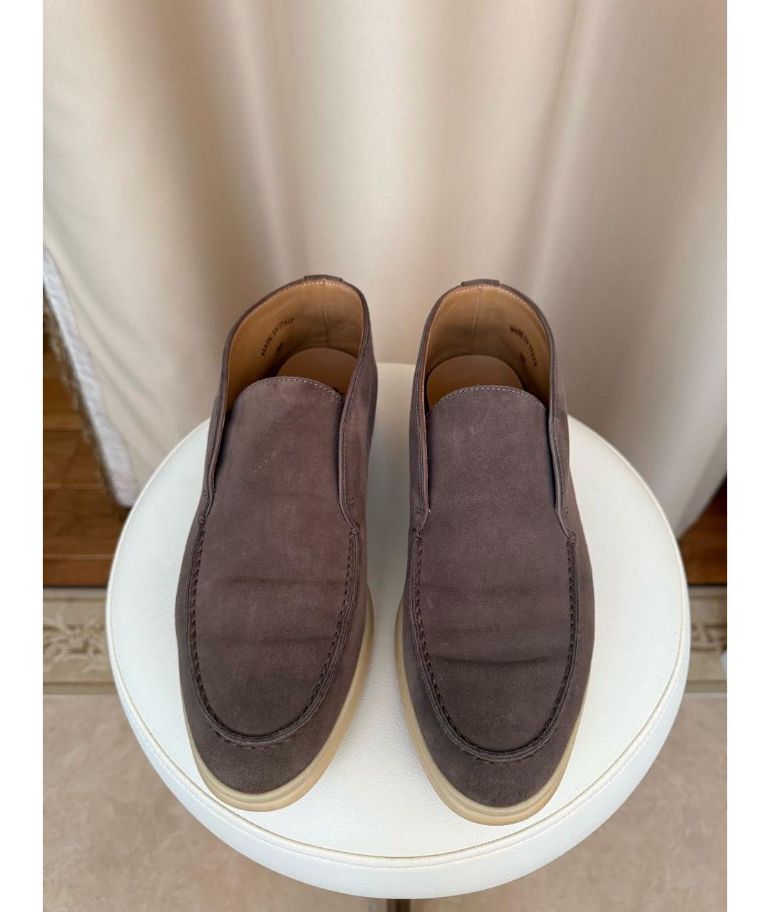 LORO PIANA Коричневые замшевые лоферы, фото 2