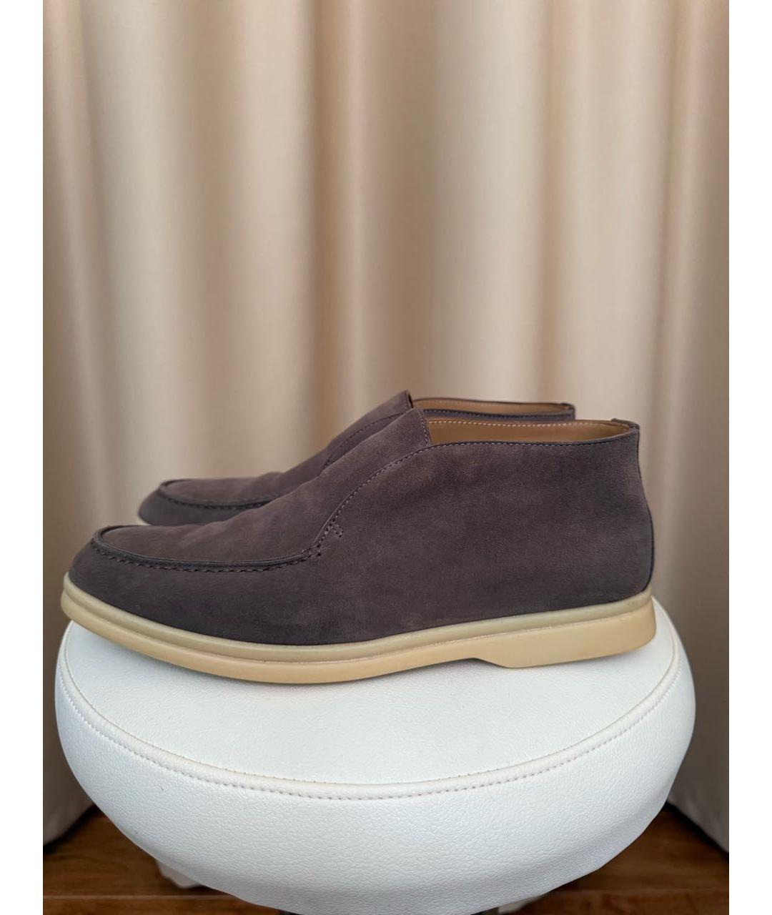 LORO PIANA Коричневые замшевые лоферы, фото 6