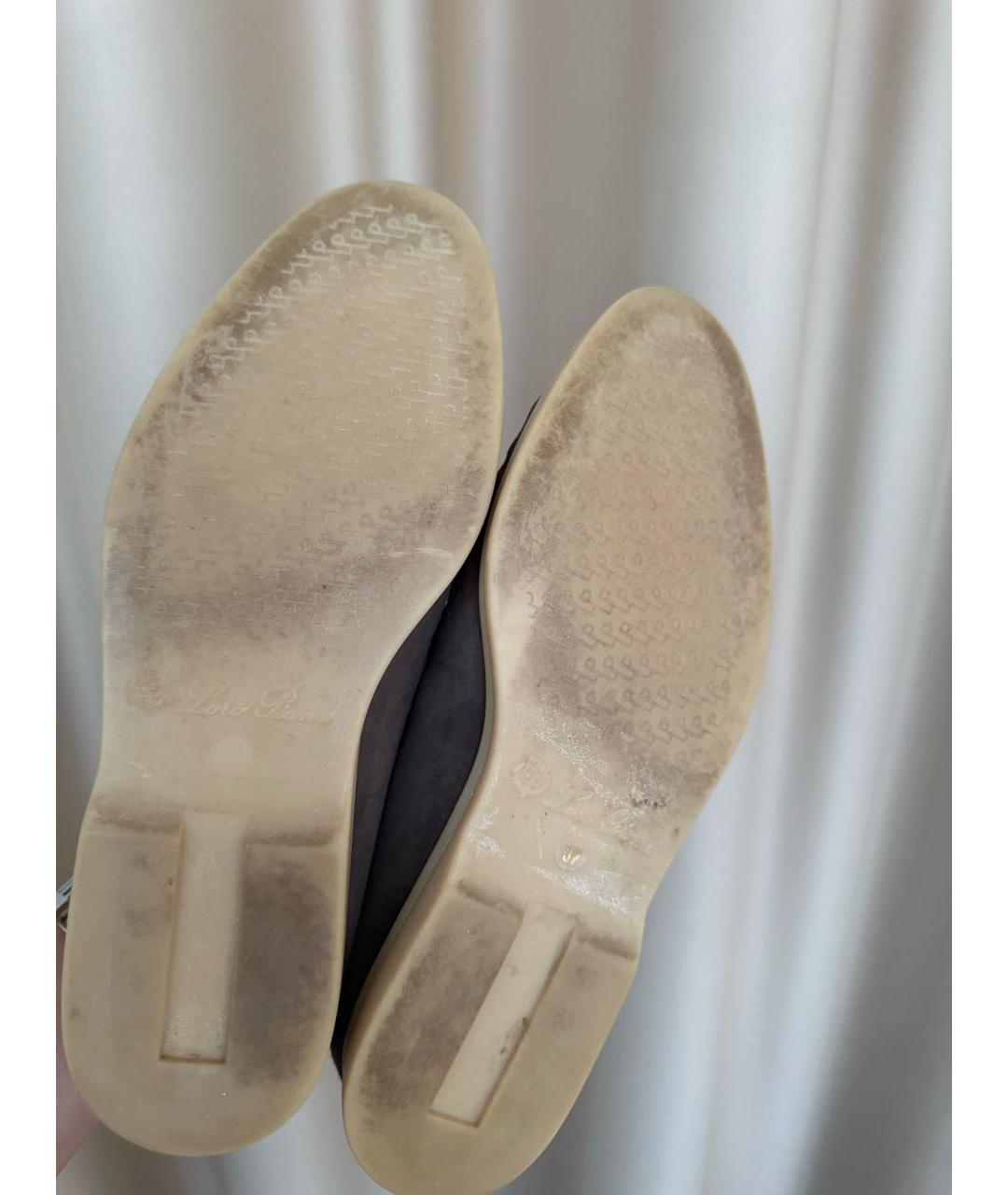 LORO PIANA Коричневые замшевые лоферы, фото 8