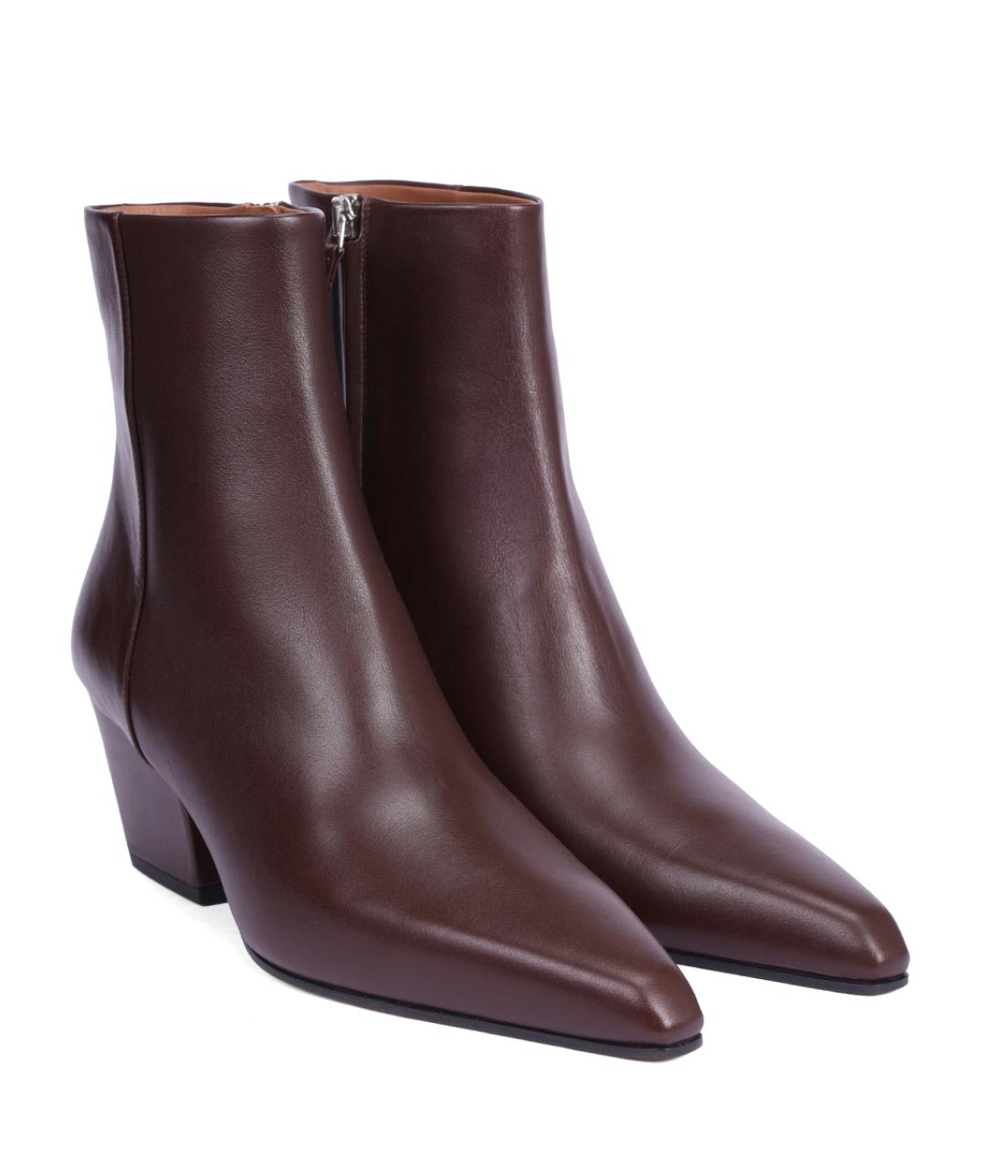 PARIS TEXAS Коричневые кожаные ботильоны, фото 2