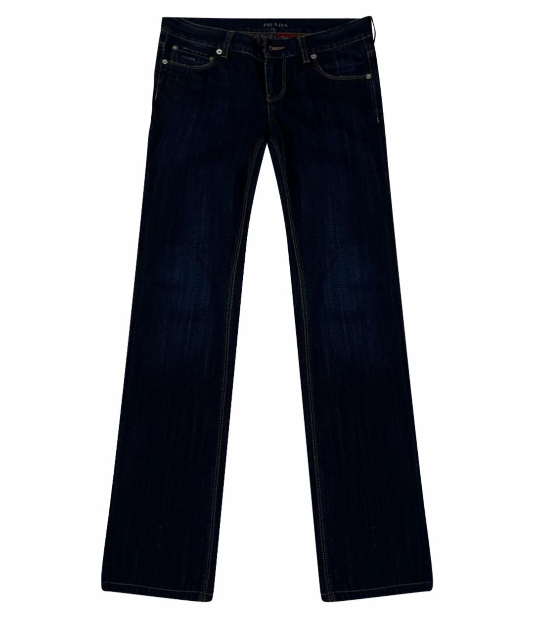 PRADA Синие хлопковые джинсы скинни, фото 1