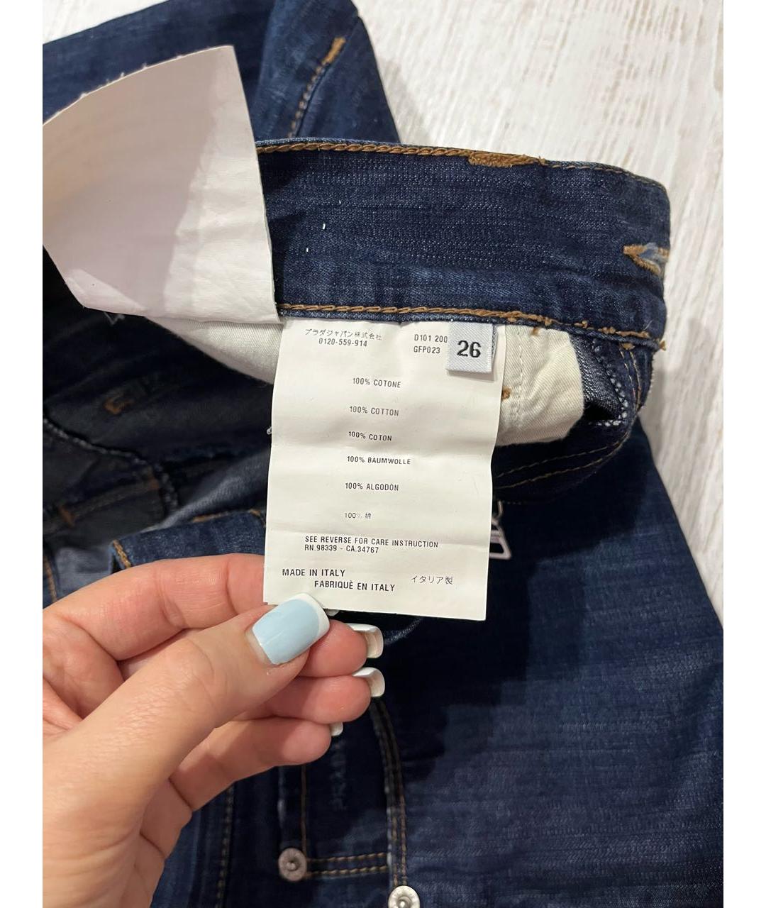 PRADA Синие хлопковые джинсы скинни, фото 5
