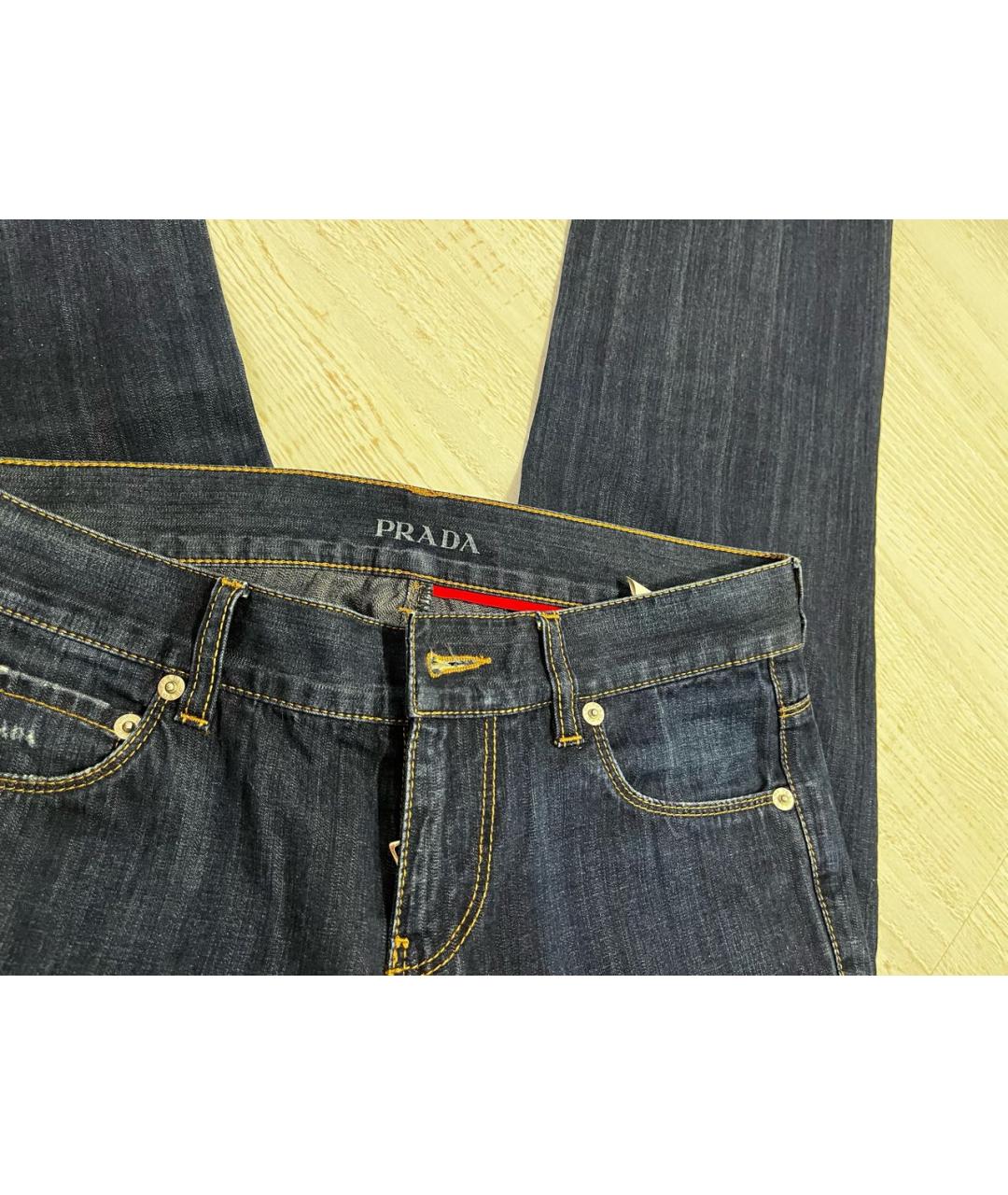 PRADA Синие хлопковые джинсы скинни, фото 4