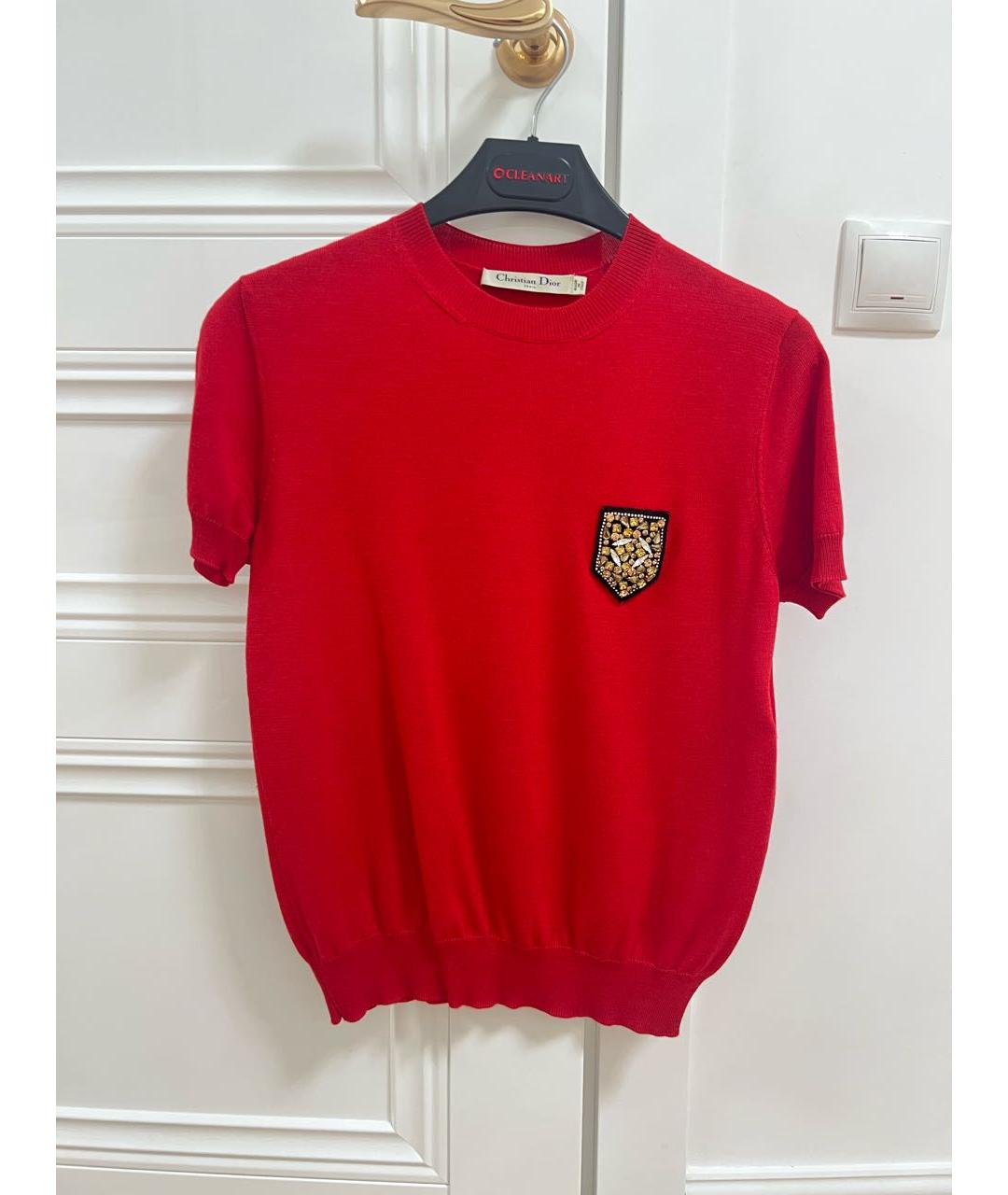 CHRISTIAN DIOR Красный кашемировый джемпер / свитер, фото 5