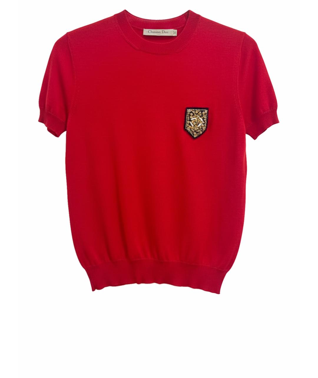 CHRISTIAN DIOR Красный кашемировый джемпер / свитер, фото 1