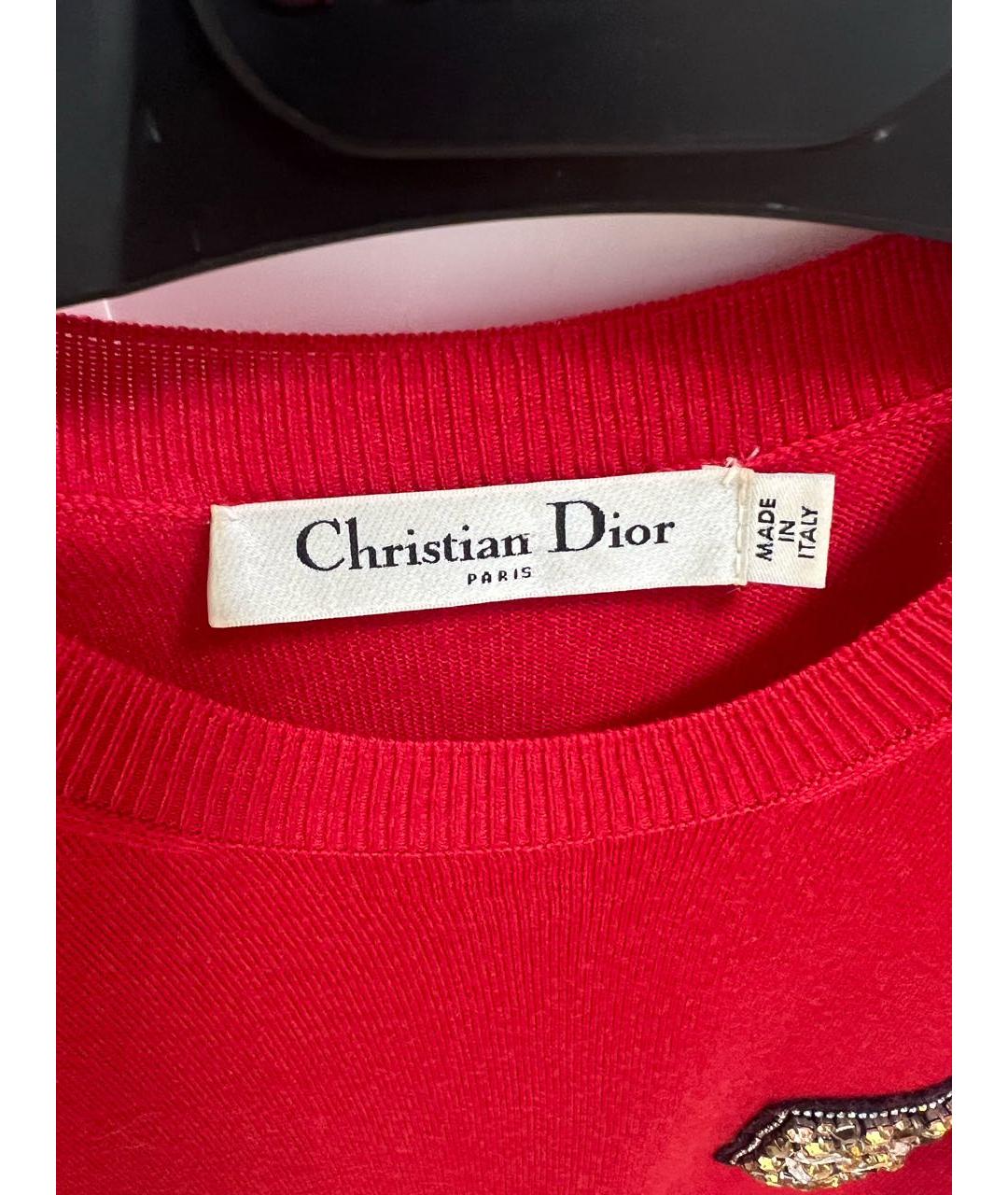 CHRISTIAN DIOR Красный кашемировый джемпер / свитер, фото 3