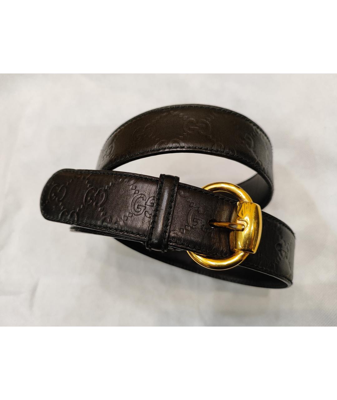 GUCCI Черный кожаный ремень, фото 4