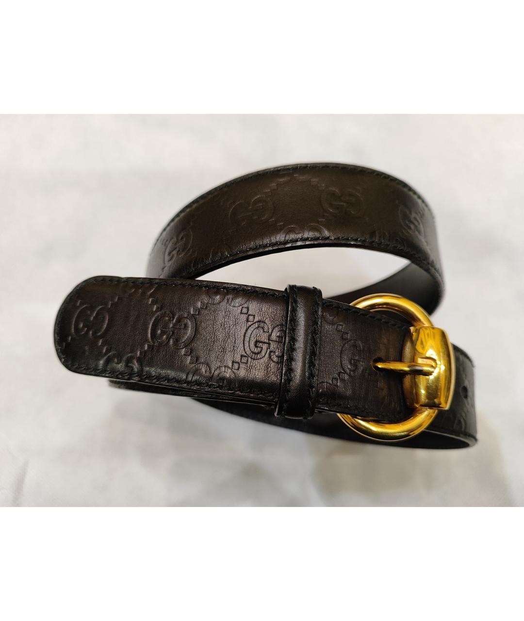 GUCCI Черный кожаный ремень, фото 2