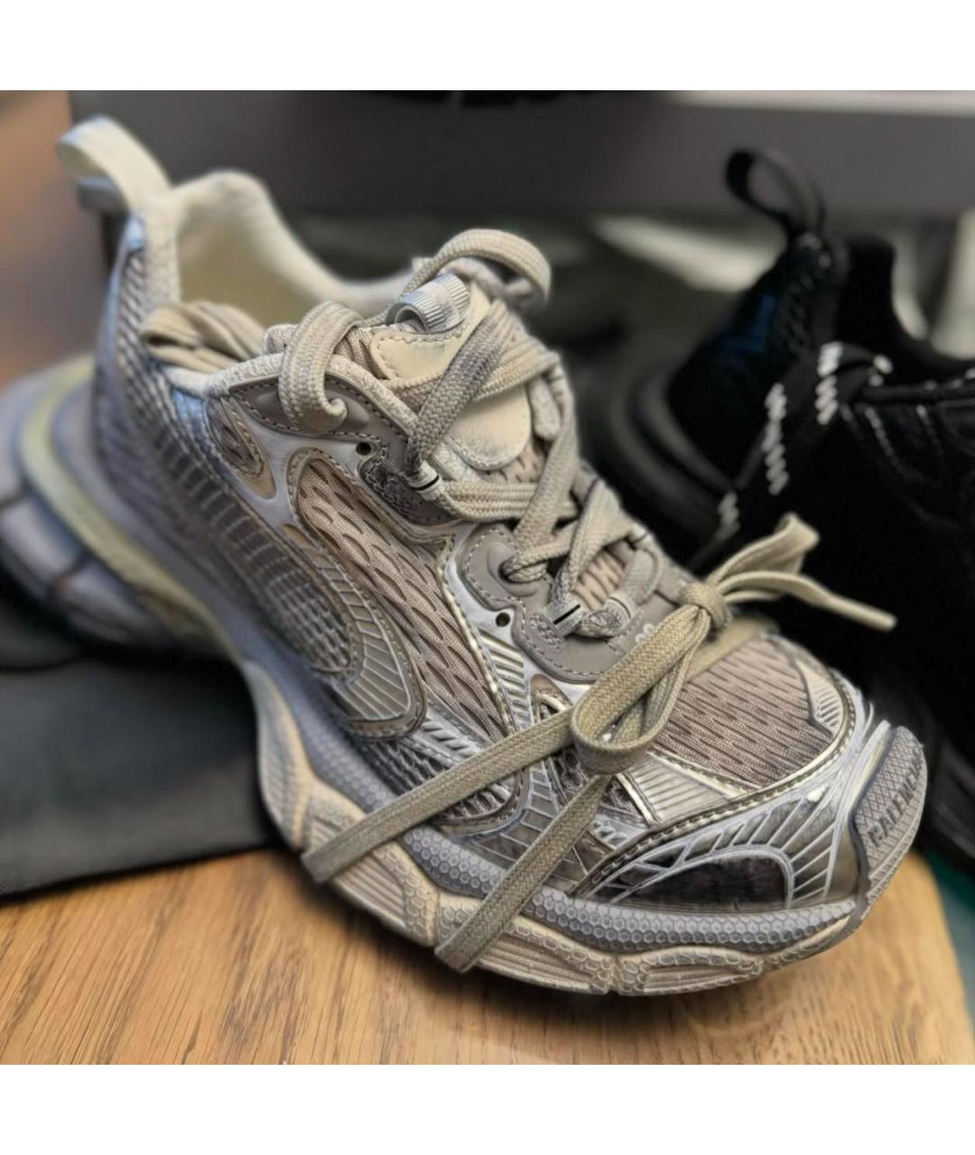 BALENCIAGA Антрацитовые текстильные кроссовки, фото 2