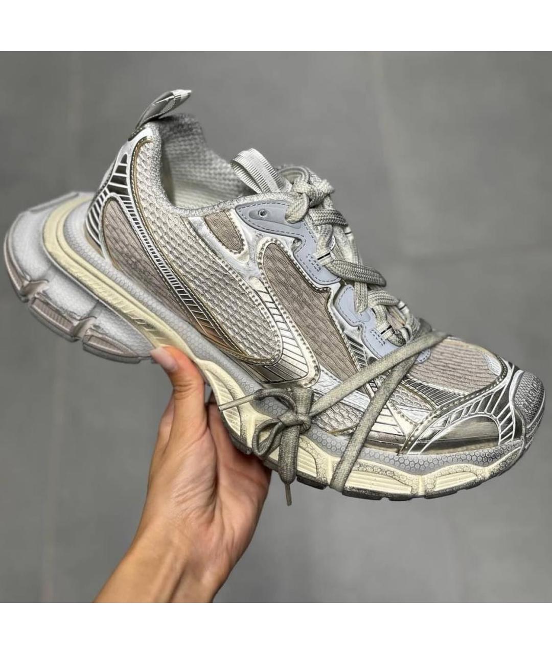 BALENCIAGA Антрацитовые текстильные кроссовки, фото 3