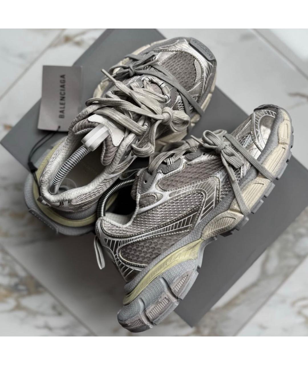 BALENCIAGA Антрацитовые текстильные кроссовки, фото 7