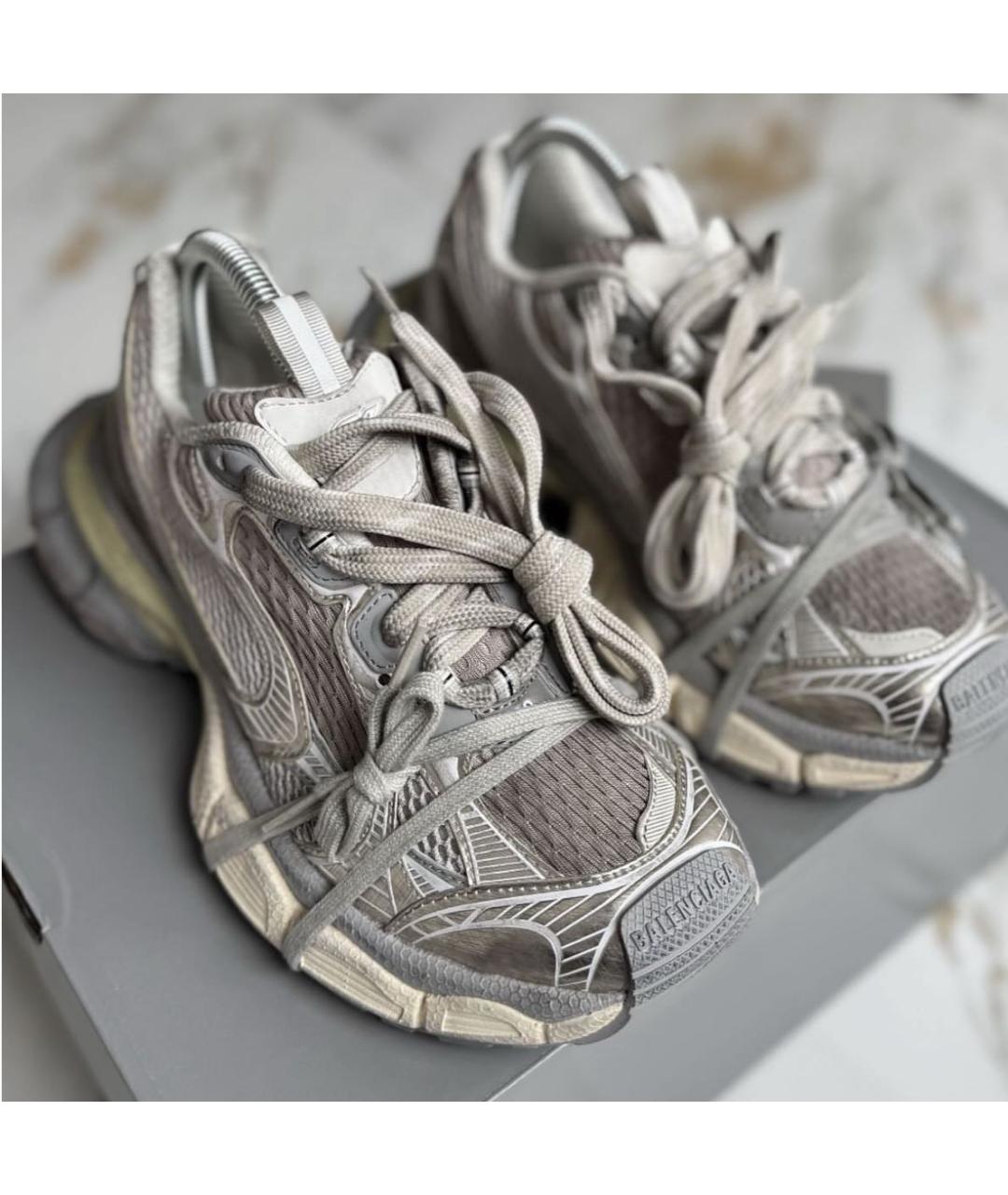 BALENCIAGA Антрацитовые текстильные кроссовки, фото 6