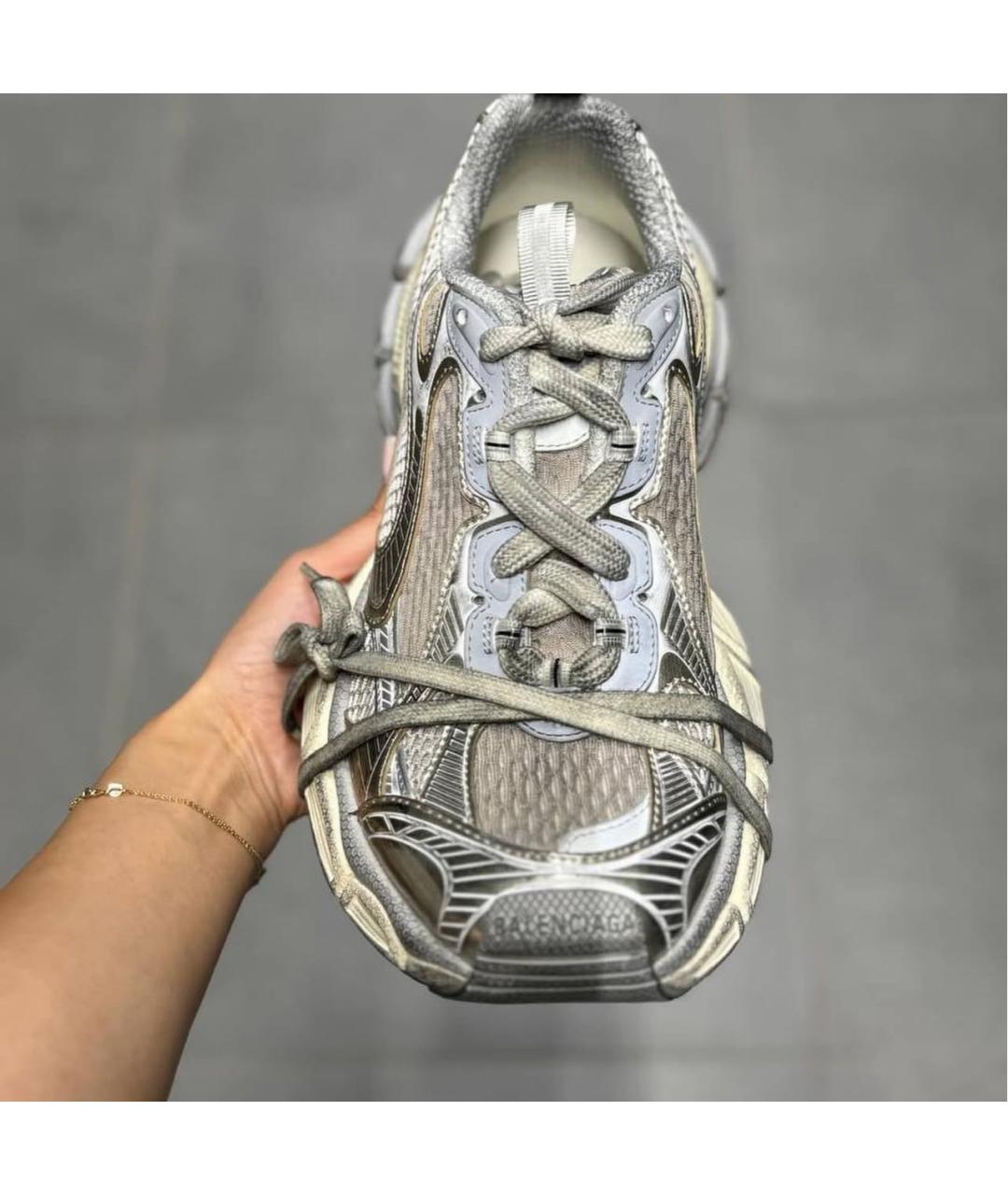 BALENCIAGA Антрацитовые текстильные кроссовки, фото 4