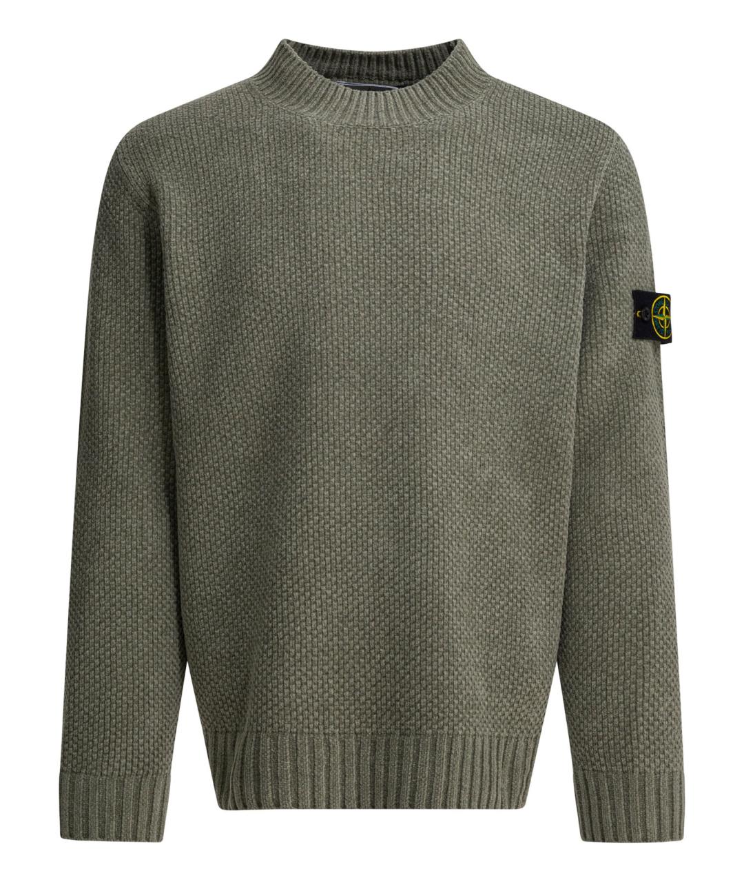 STONE ISLAND Зеленый хлопковый джемпер / свитер, фото 1