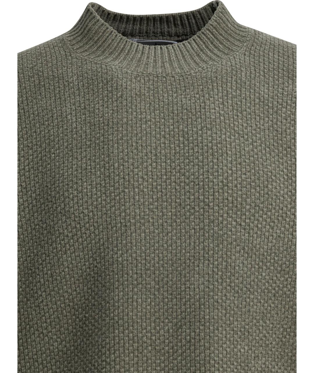 STONE ISLAND Зеленый хлопковый джемпер / свитер, фото 3