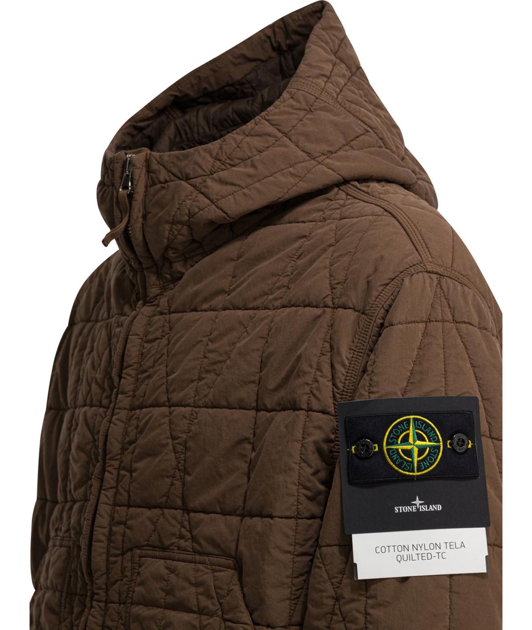STONE ISLAND Коричневая хлопковая куртка, фото 3