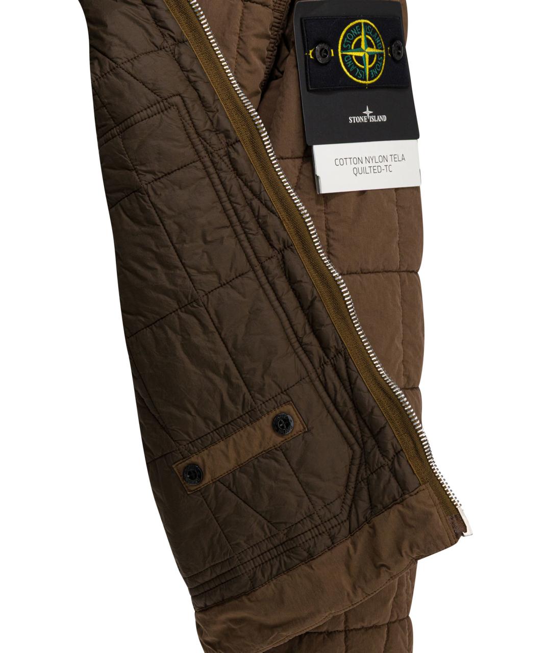 STONE ISLAND Коричневая хлопковая куртка, фото 4