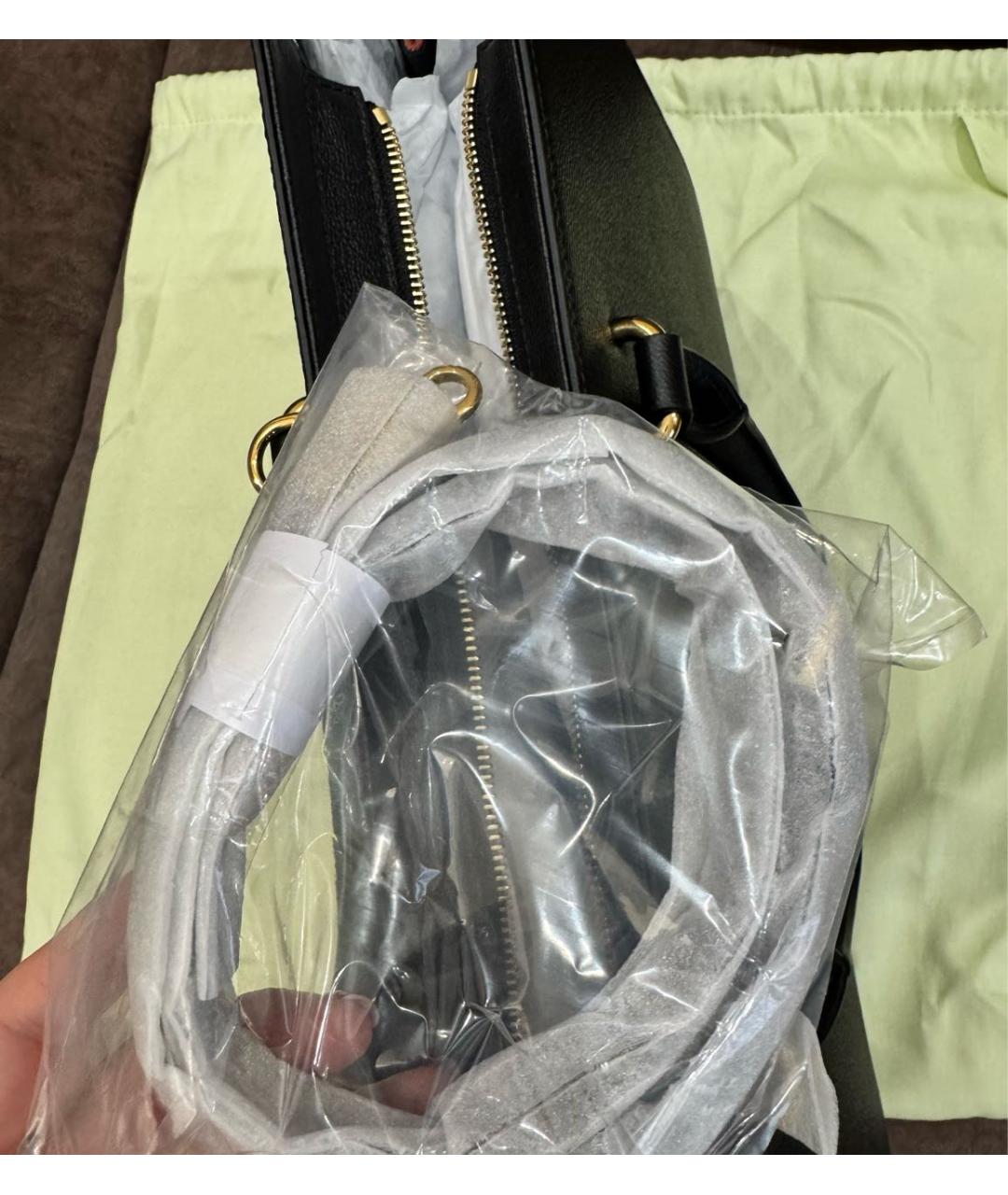 BURBERRY Черная кожаная сумка с короткими ручками, фото 6