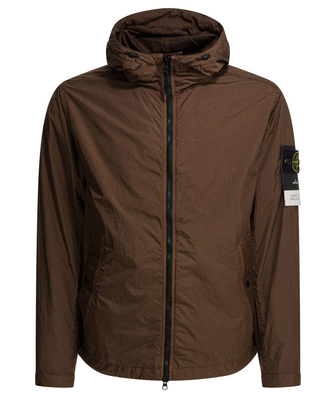 STONE ISLAND Коричневая полиамидовая куртка, фото 1