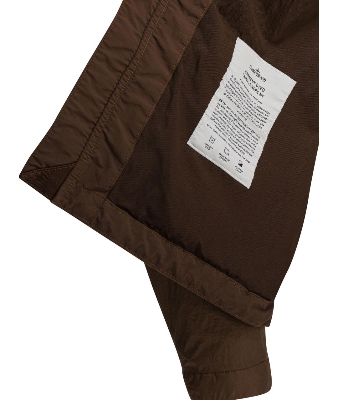 STONE ISLAND Коричневая полиамидовая куртка, фото 4